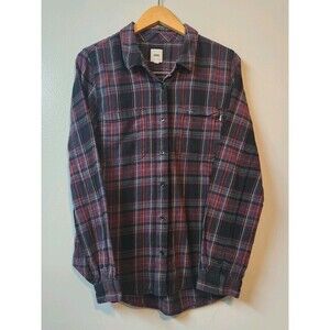 Vans Men’s Flannel Shirt Size Large L Red Plaid Long Sleeve Button Up